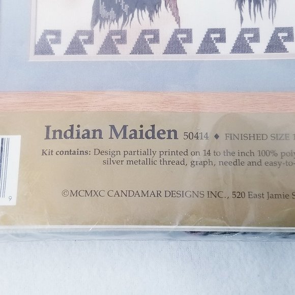 Vtg. 1990 Indian Maiden Counted X-Stitch Kit - New - Picture 4 of 7
